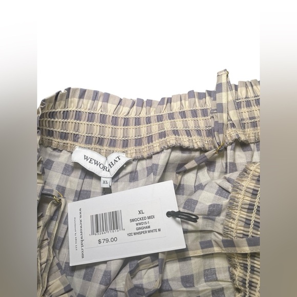 WeWoreWhat NWT Gingham Smocked Shift Midi Dress Size XL - Picture 7 of 7